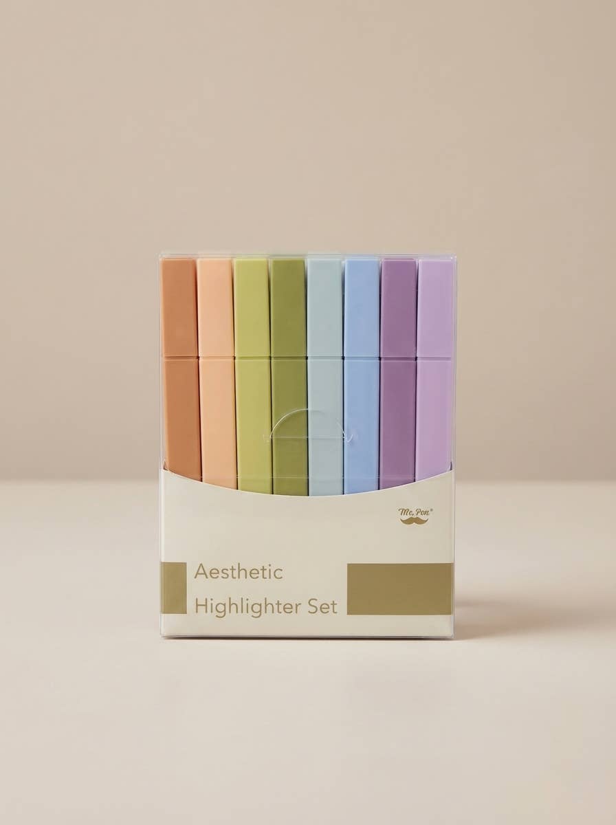 Aesthetic Highlighters 8 Pack Chisel Tip
