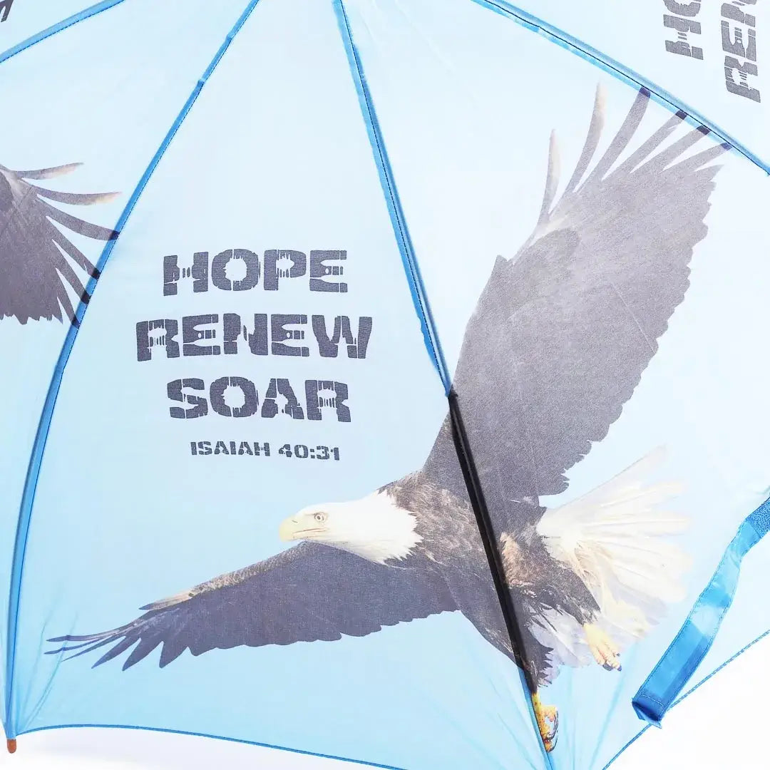 Umbrella Wooden Stick Hope-Renew-Soar Eagle