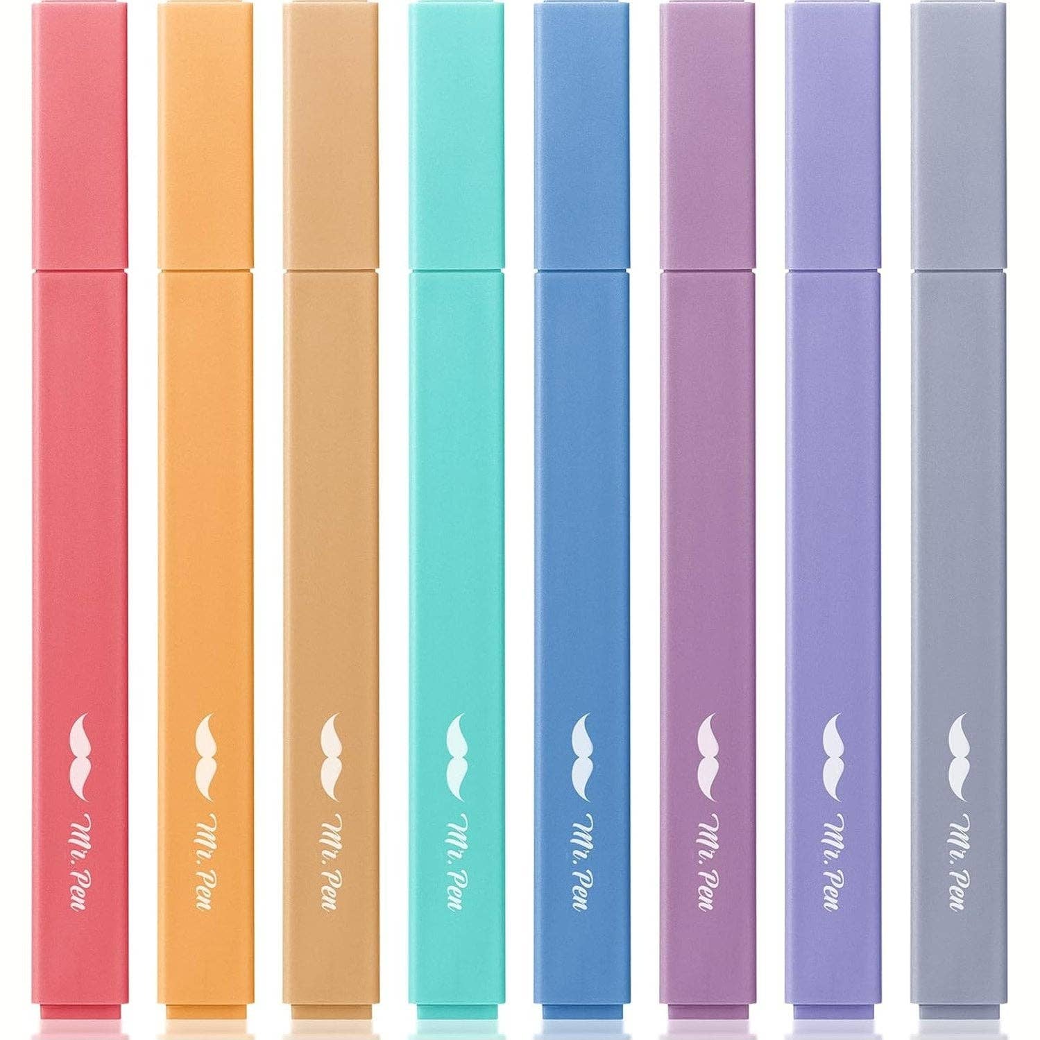 Muted Pastel Highlighters 8 Pack No Bleed