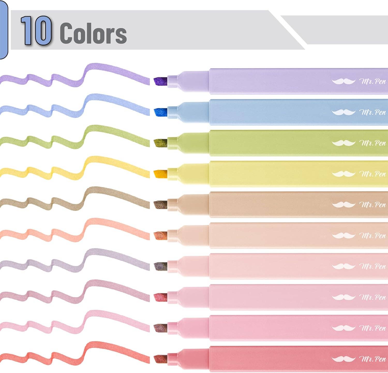Aesthetic Highlighters 10 Pack No Bleed