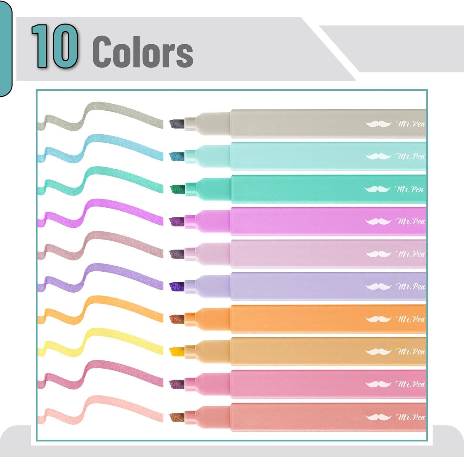 Aesthetic Highlighters 10 Pack Candy Colors